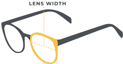 Lens width is the total measurement of each lens at its widest point