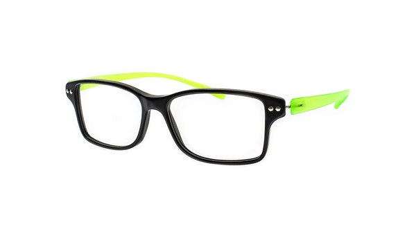 iGreen V4.28-C02 Kids Eyeglasses Shiny Black/Matt Acid Green