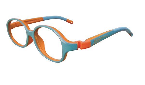 Nano NAO53442 Burn Kids Eyeglasses Sky Blue/Orange Eye Size 42-15