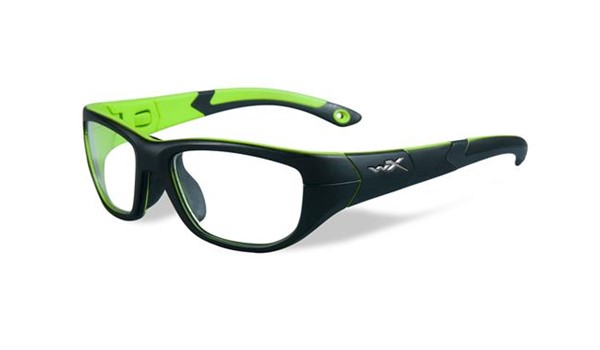 Wiley X Youth Force WX Victory YFVIC02 Kids Sports Glasses Matte Black/Lime Green