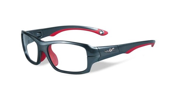 Wiley X Youth Force WX Fierce YFFIE02 Kids Sports Glasses Dark Silver/Red