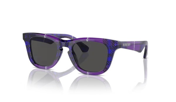 Burberry 0JB4002 411387 Kids Sunglasses Check Violet with Dark Grey Lenses  