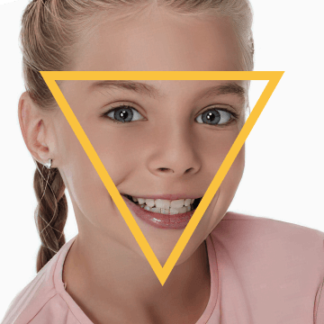 Girl with a triangle like face shape