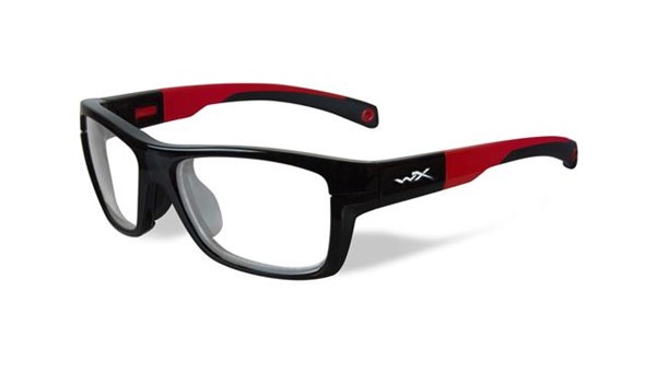 Wiley X Youth Force WX Crush YFCRS01 Kids Sports Glasses Gloss Black/Red