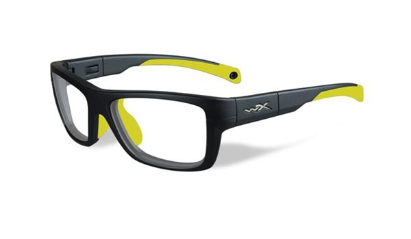 Wiley X Youth Force WX Crush YFCRS04 Kids Sports Glasses Matte Grey/Neon Yellow