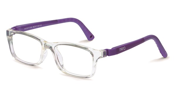 Nano NAO571744 Crew Kids Eyeglasses Clear/Purple Eye Size 44-16 (6-8 Years)