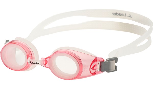 Leader xRx Eyeglasses Custom Rx-able Kids Swim Goggle Junior w/Rx Pink