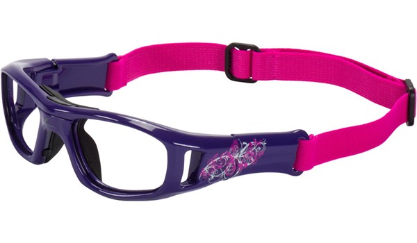C2 Hilco Leader Kids Sports Saftey Glasses Free Spirit Purple with Strap