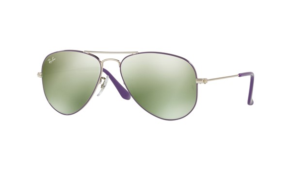 Ray-Ban Junior Aviator RJ9506S Sunglasses Purple Silver/Dark Green Silver Mirror