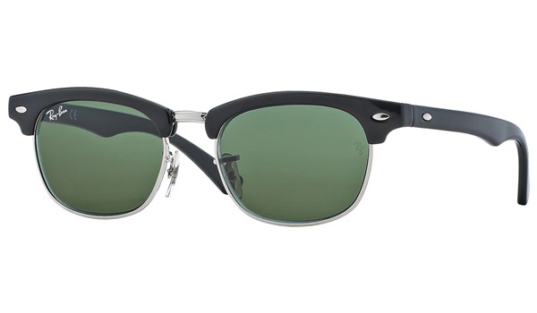 Ray-Ban Junior Clubmaster RJ9050S Kids Sunglasses Black/Green Lenses 100/71