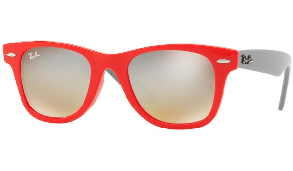 Ray-Ban RJ9066S Wayfarer Kids Junior Sunglasses Red Grey/Silver Gradient Flash