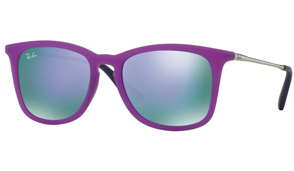 Ray-Ban Junior RJ9063S Kids Sunglasses Violet Fluo Trasp Rubber/Grey Mirror Violet Lenses 70084V