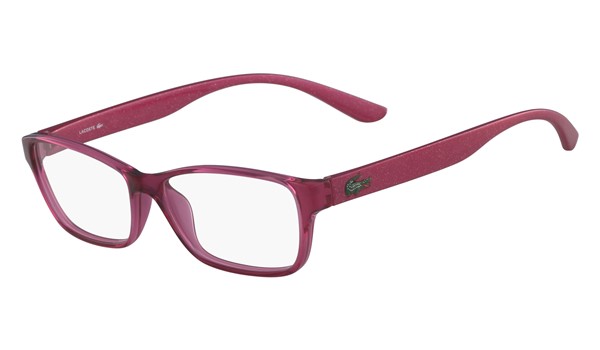 Lacoste L3803B-525 Kids Eyeglasses Fuchsia with Glitter Temples  