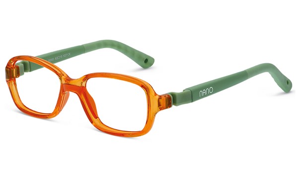 Nano NAO50040  Re-Play Kids Eyeglasses Crystal Orange/Green Eye Size 42-15 (2-4 Years)