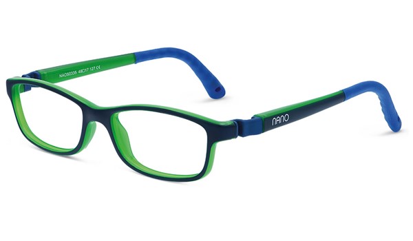 Nano NAO50235 Game-Over Kids Eyeglasses Matte Navy/Green Eye Size 46-17 (6-8 Years)