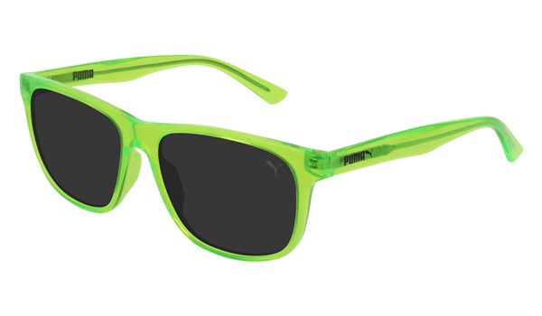 Puma Junior Kids Sunglasses PJ0025S-006 Green/Smoke Lenses