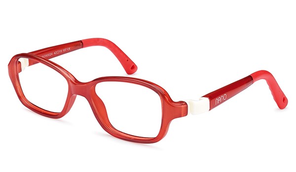 Nano Replay Kids Eyeglasses Crystal Red/White