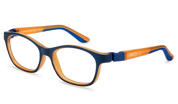 Nano Camper Glow 3.0  Kids Eyeglasses Matte Navy/Glowing Orange 