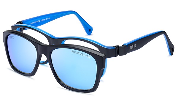 Nano Gaikai Solar Clip 3.0 Kids Eyeglasses Matte Black/ Blue