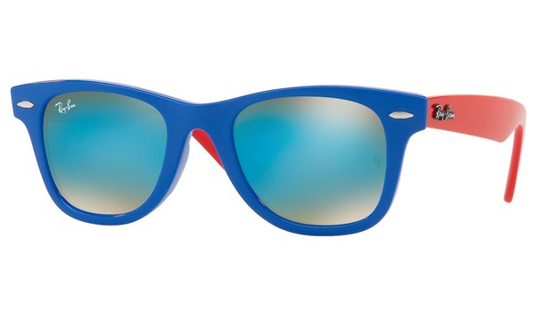 Ray-Ban Junior Wayfarer RJ9066S Kids Sunglasses Blue/Brown Gradient Mirror Blue Lenses 7039B7