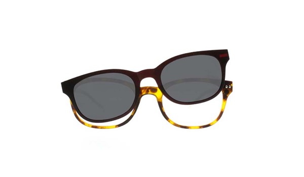 iGreen Plus-03 CM07 Kids Eyeglasses Matt Havana/Matt Crystal Clip Polarized Dk Brown