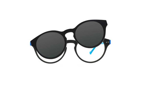 iGreen Plus-10 CM09 Kids Eyeglasses Matt Dk Gray/Light Blue Clip Polarized Dk Gray