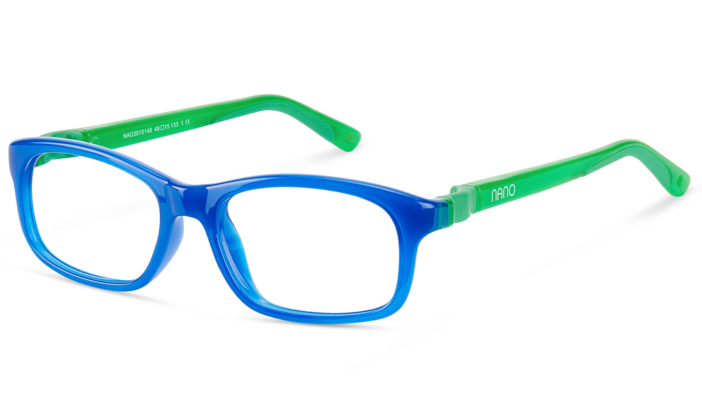 Blue and cheap green glasses