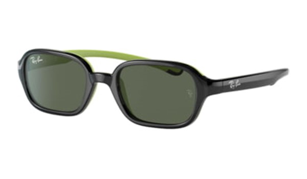 Ray-Ban Junior  RJ9074S-709471 Kids Sunglasses Black on Rubber Green