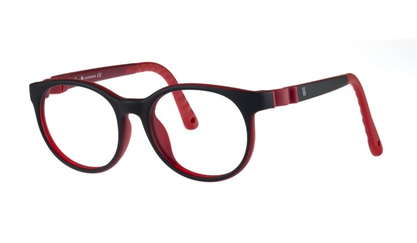 Indii Kids IN32-C2 4Square Children's Glasses Black Red