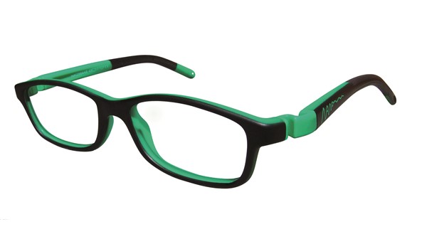 Nano NAO56446 Out Line Kids Eyeglasses MT Black/Green Eye Size 46-17 (6-8 Years)