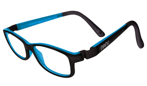 Nano NAO50211Game-Over Kids Eyeglasses Matt Black/Blue Eye Size 46-17 (6-8 Years)