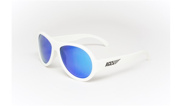 Babiators Aviator ACE-003 Childrens Sunglasses Wicked White Blue Lenses