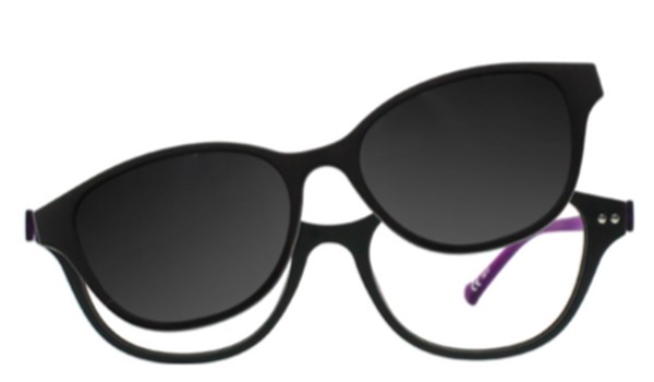 iGreen Plus-11 C02M Kids Eyeglasses Matt Black/Violet Clip Polarized Matt Black