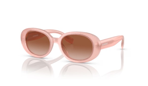 Burberry 0JB4339 392313 Kids Sunglasses Top Glitter Opal Pink Brown Gradient Lenses 