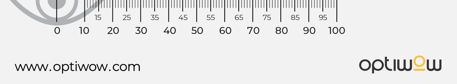Ruler in millimeters to be used to measure the PD or Pupillary Distance